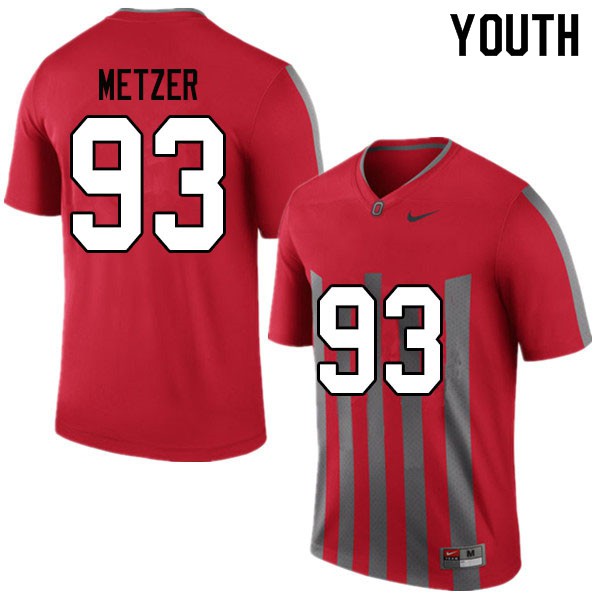Ohio State Buckeyes #93 Jake Metzer Youth Stitch Jersey Throwback OSU30591